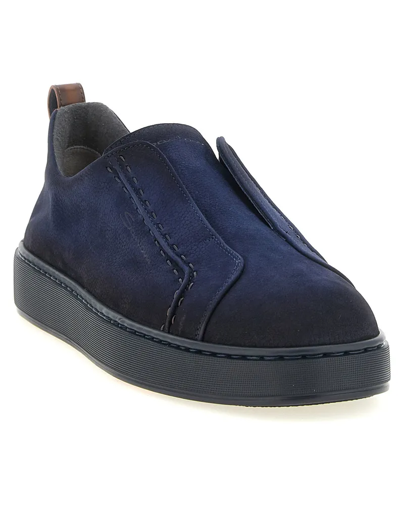 Santoni Victory Sneaker — Navy Navy