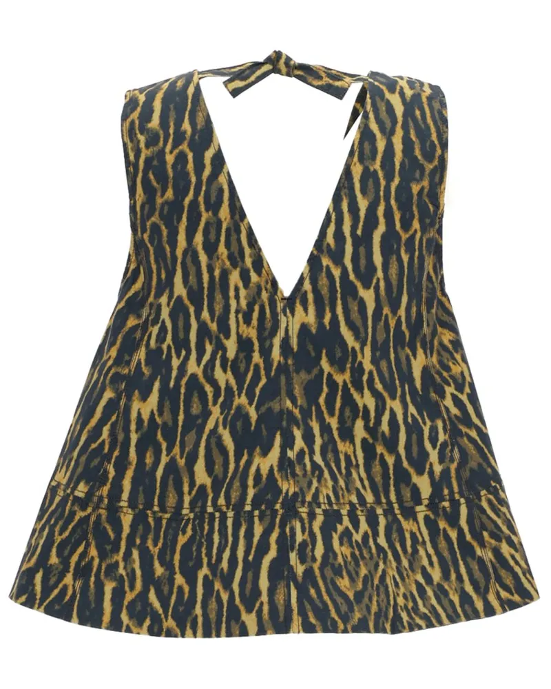 Ganni Leopard Print T-shirt — Multicolor Multicolor