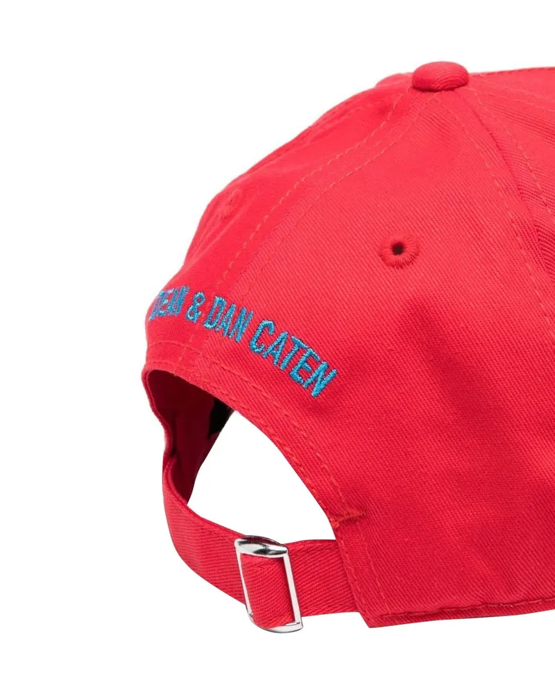 Dsquared2 DQ1562K_D00YTDQ411 Embroidered Logo Cotton Visor — Red Red
