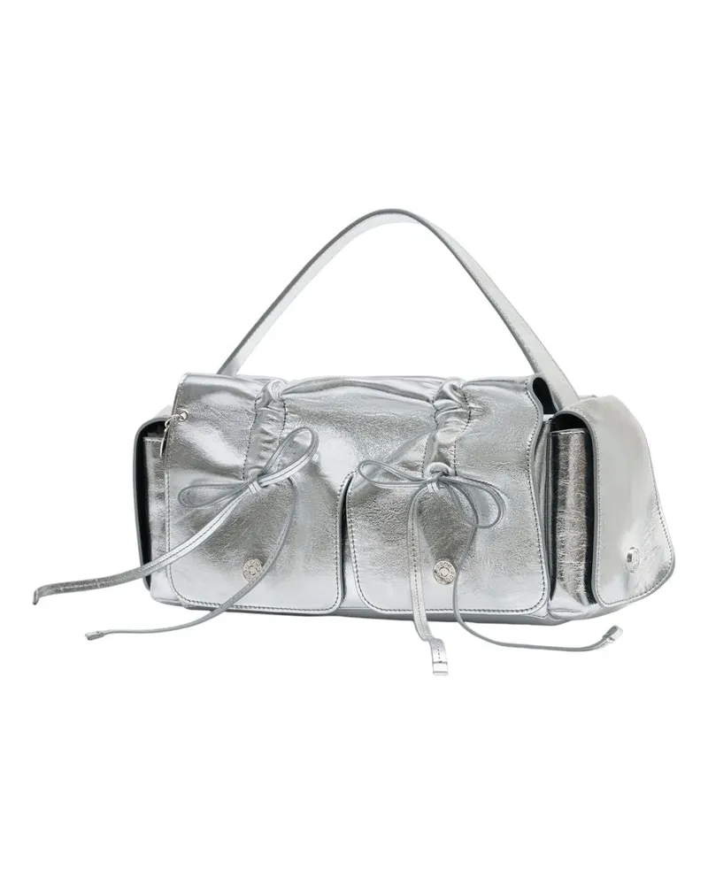 Acne Studios Women's Multipocket Lux Shoulder Bag -  Leather Silver Calfskin Shoulder-Hobo-Bags Silver
