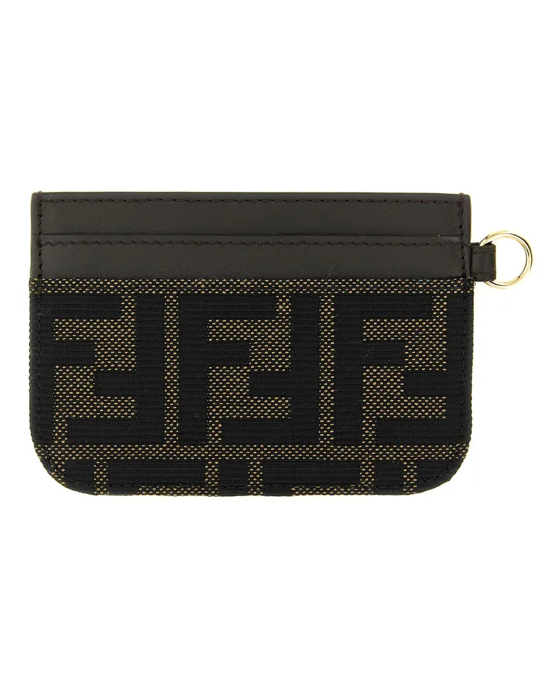 Fendi FF Zucca Jacquard Card Case — Black Black