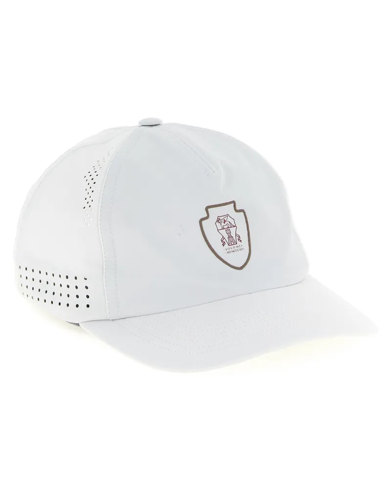Brunello Cucinelli Tennis Logo Embroidery Baseball Cap — White White