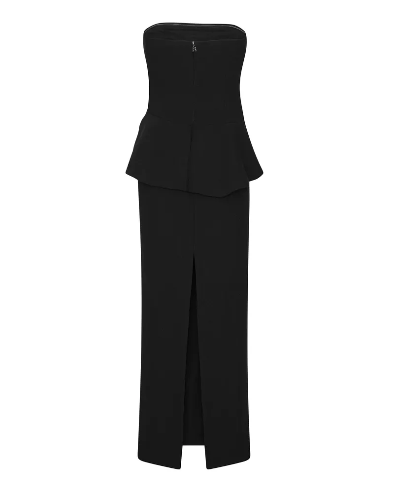 ROTATE Birger Christensen Women's Long Strapless Dress Black Polyester Evening Suits Black