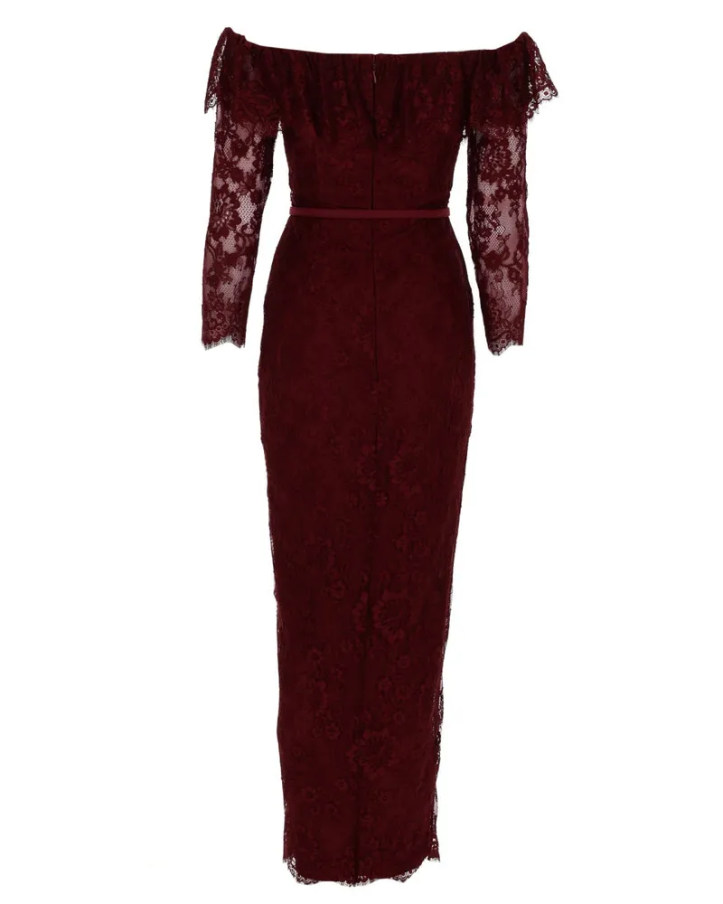 Self-Portrait Lace Dress — Bordeaux Bordeaux
