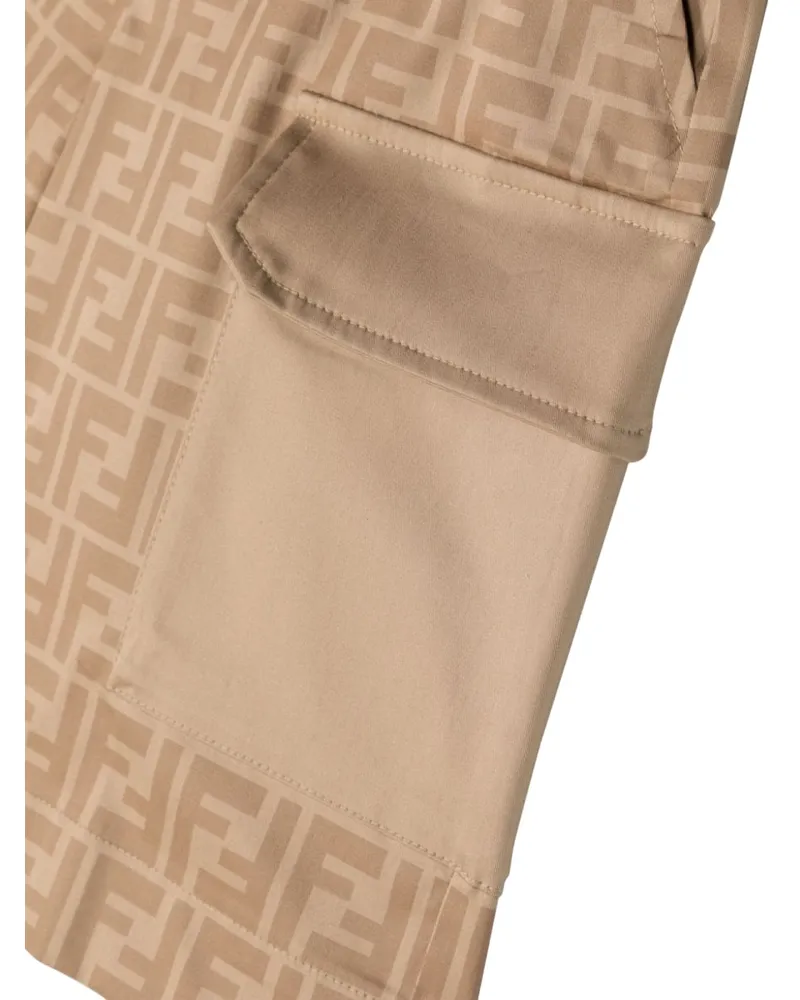 Fendi Gabardine Cotton Bermuda Shorts — Beige Beige