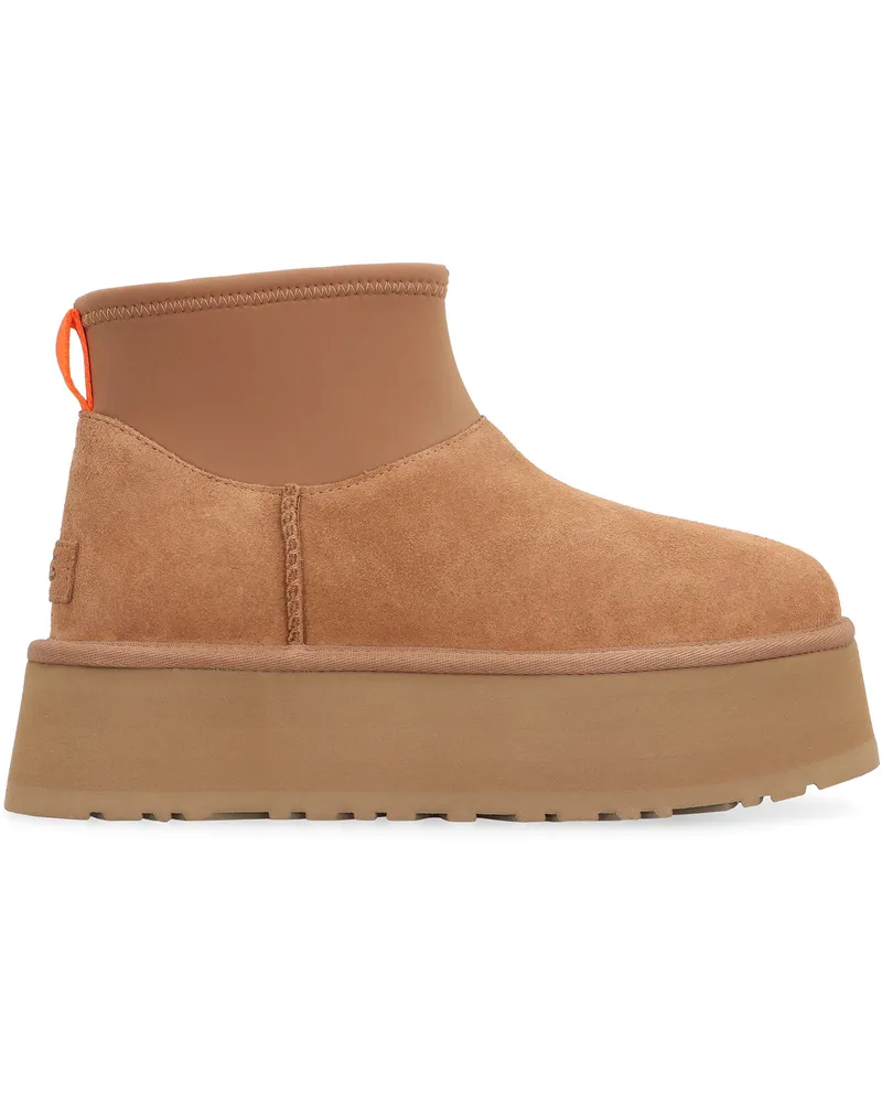 UGG Women's Classic Mini Dipper Boots Brown Leather Brown