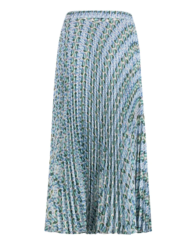 Tory Burch Women's Midi Skirt Printed Blue Polyester Blue