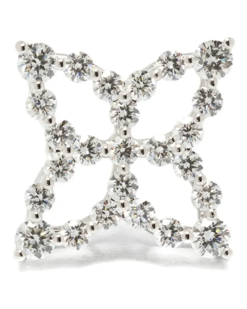 Roberto Coin Women's White Gold Diamond Flower Earrings Aw25 W White