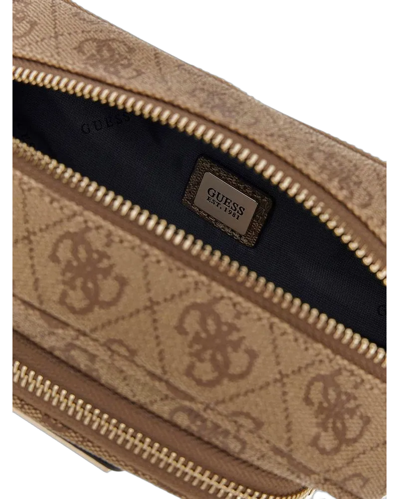 Guess Women's Pouch Latte Logo Polyurethane Beige