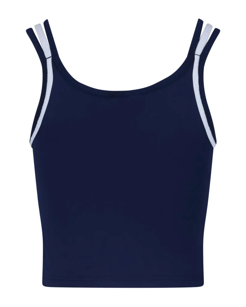 adidas Women's Top Blue Recyecled Polyester Navy