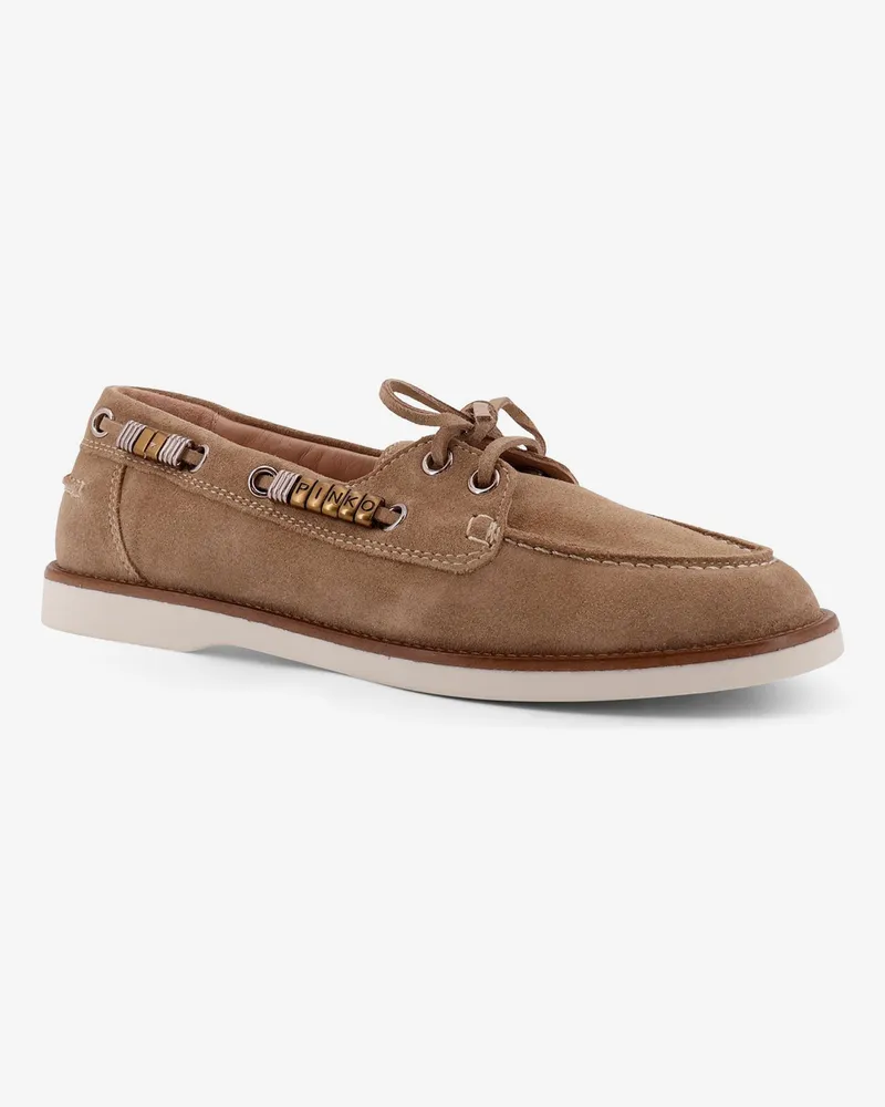 Pinko Women's Loafers Grace Suede Beige Beige