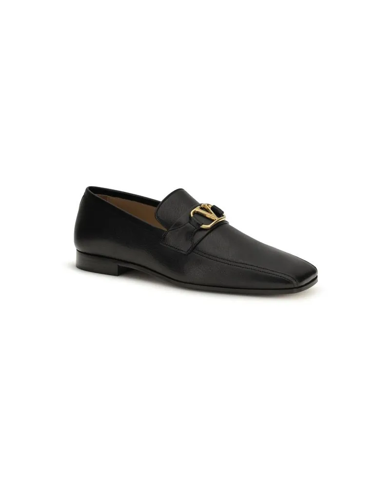 Valentino Garavani Men's Black Goatskin Slip-On Loafers Black