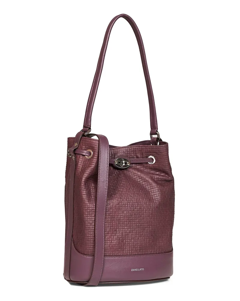 Zanellato Women's Handbag Monda Small Purple Bovine Leather Handbags Hand Bags Purple