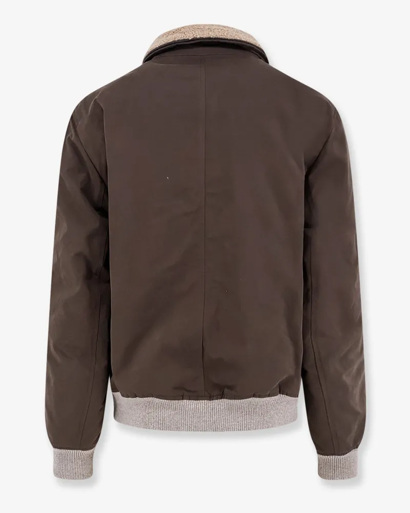 Brunello Cucinelli Men's Jacket Cotton Blend Brown Brown