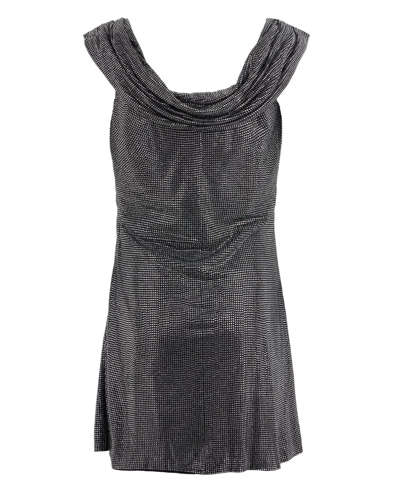 Giuseppe di Morabito Women's Mini Dress With Rhinestones, Grey Viscose Gray
