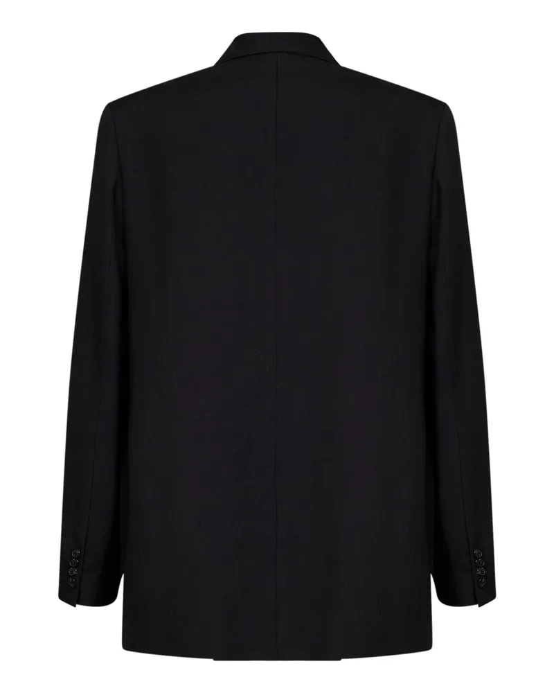 Dries van Noten Men's Double-Breasted Bosier Jacket Black Wool Black