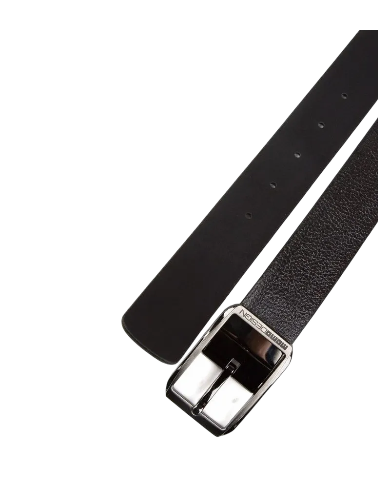 MOMO DESIGN Men's Belt Black Genuine Leather Accessories Black