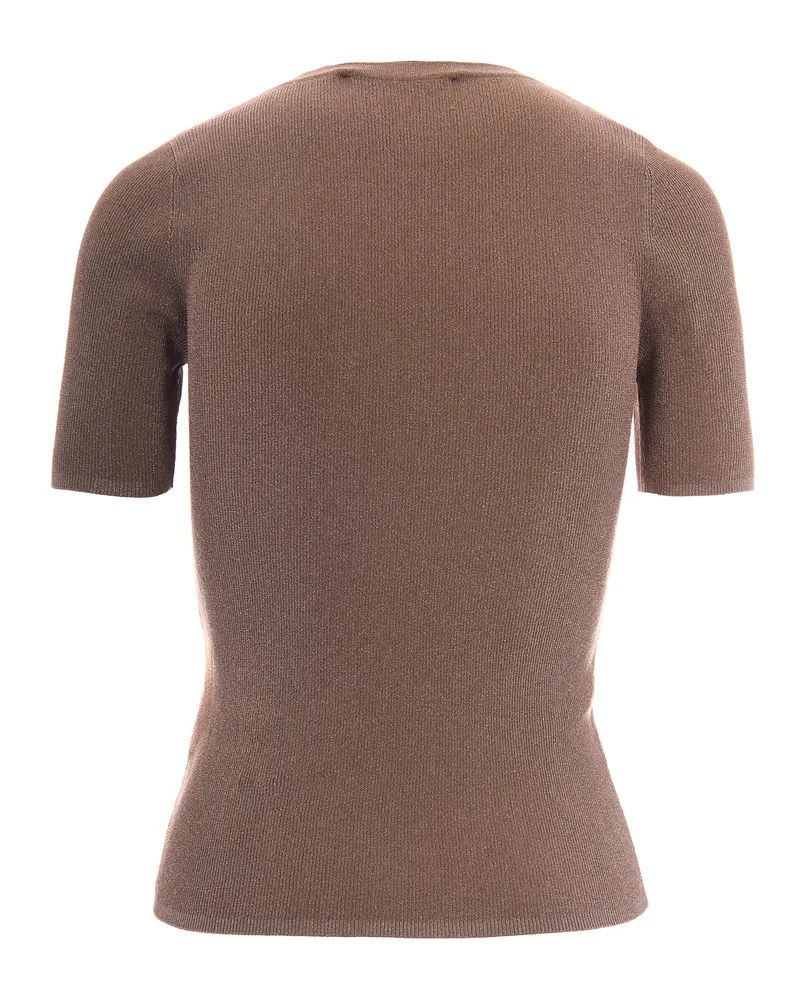 Max Mara Women's Top Ribbed Knit Natural Polyamide Tops Beige
