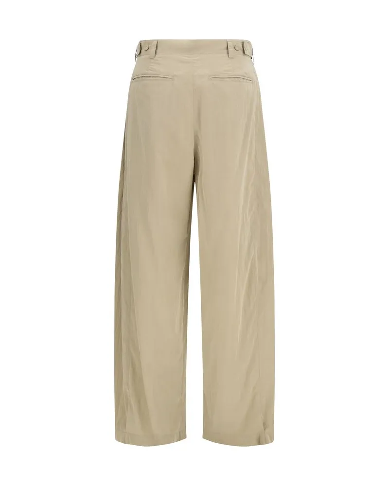The Row Women's Beige Silk Casual Pants Beige