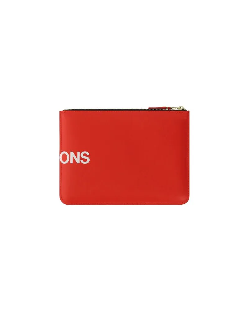 Comme des Garçons Men's Multicolor Calf Leather Bos Taurus Wallet Red