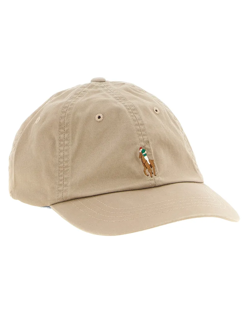 Ralph Lauren Embroidered Pony Logo Baseball Cap — Beige Beige