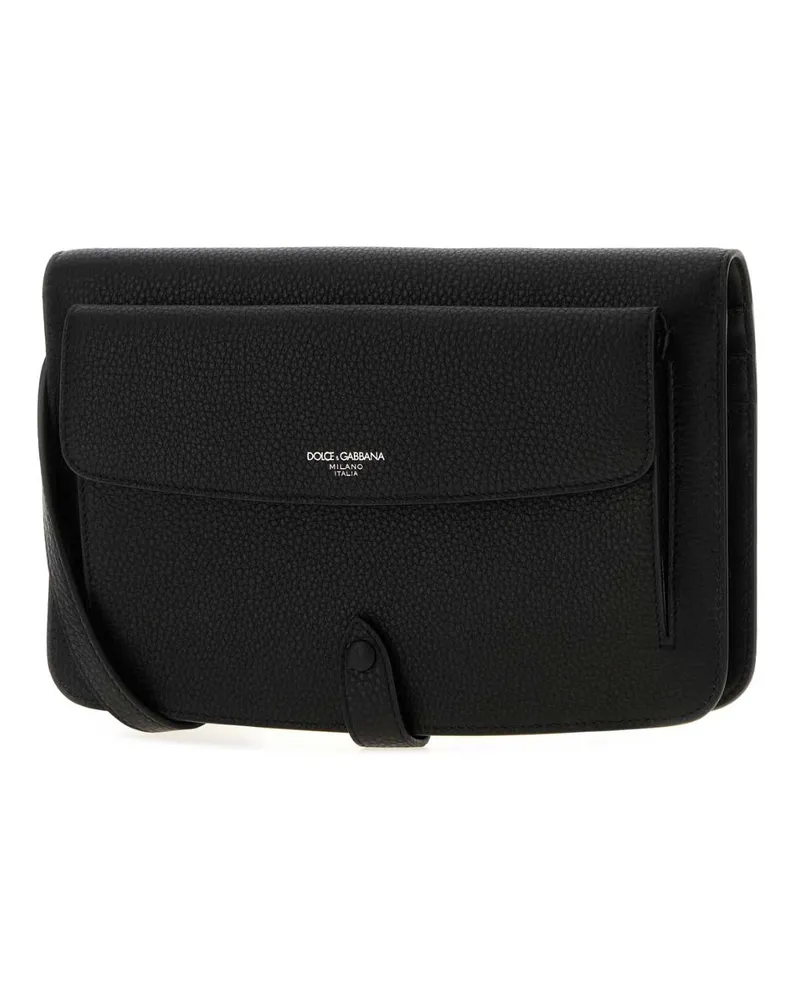 Dolce & Gabbana Calfskin Leather Clutch — Black Black
