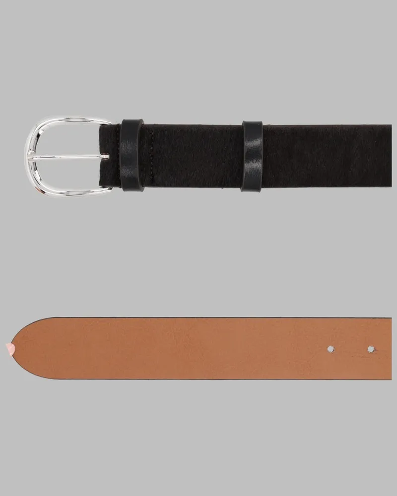 ALYSI Calf Hair Belt — Brown Brown