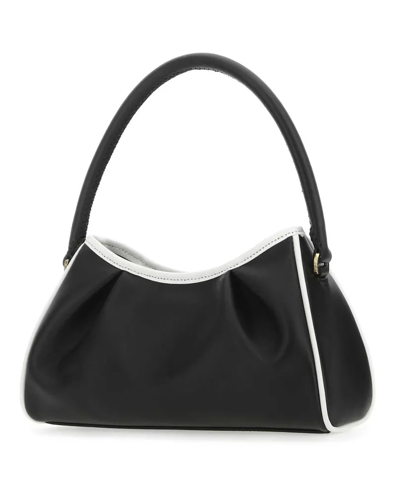 Elleme Women's Two-Tone Leather Dimple Moon Shoulder Bag Blawhitri Borse A Mano Black