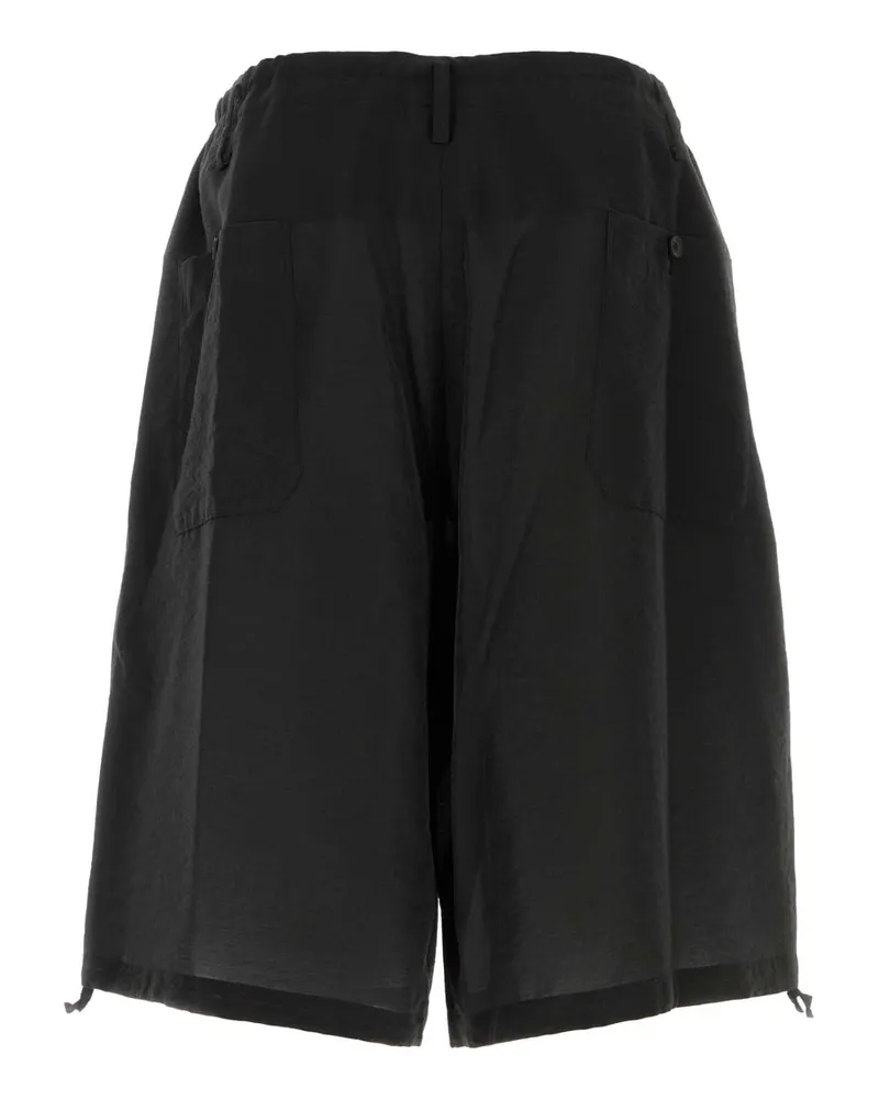 Yohji Yamamoto Men's Black Jersey Bermuda Shorts Rayon Nylon Cupro Black