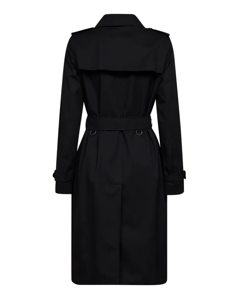 Burberry Women's Trench Coat Kensington Black Cotton & Raincoats Black