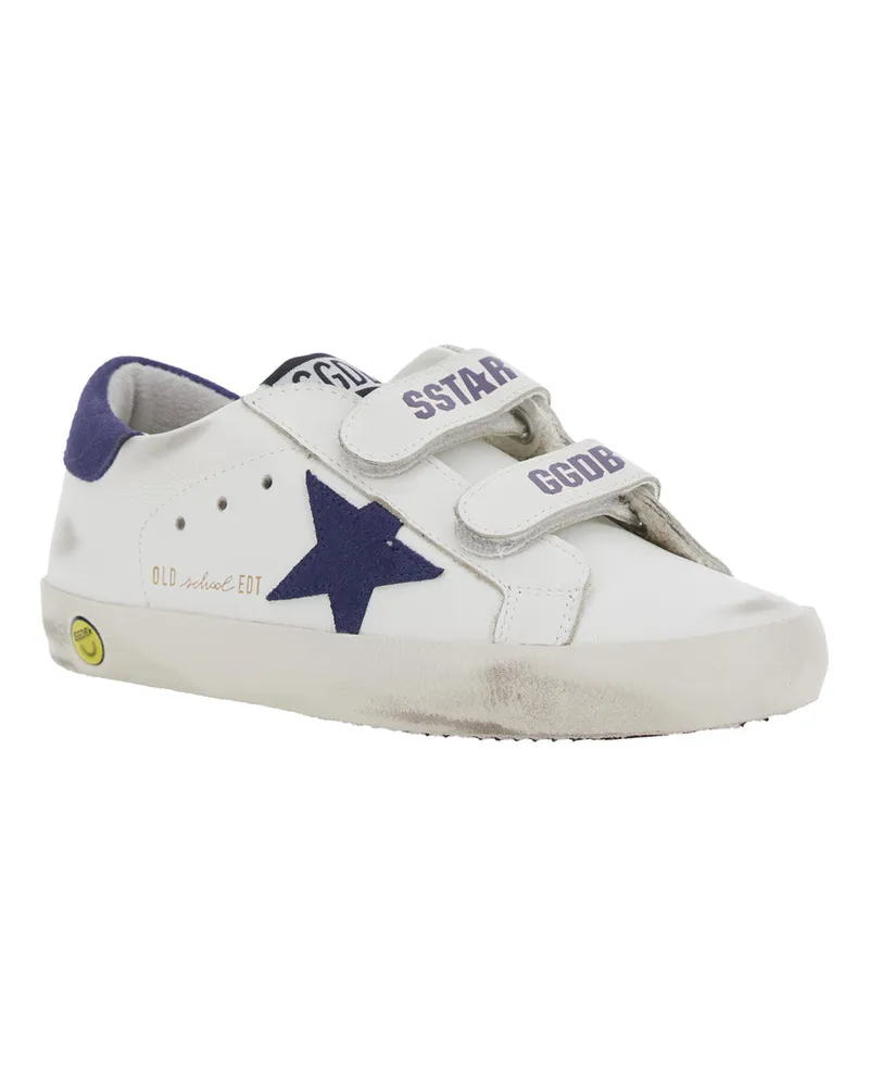 Golden Goose Boys' Low Top Sneakers Old School White Leather Cow Trainers White