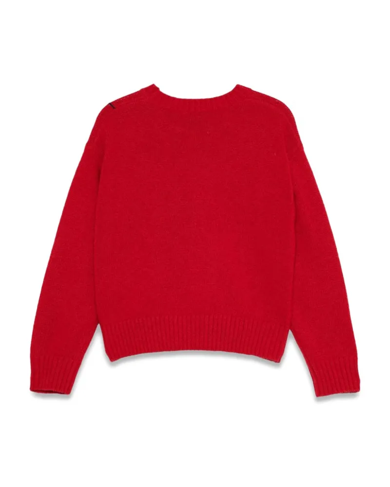 Il Gufo Virgin Wool Tricot Knit Sweatshirt — Red Red