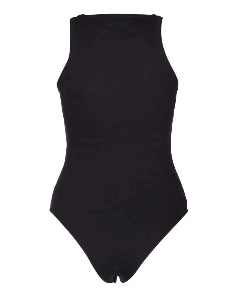 Alaïa Women's Halter Bodysuit Noiralaia Cotton Maglie Sweater Black
