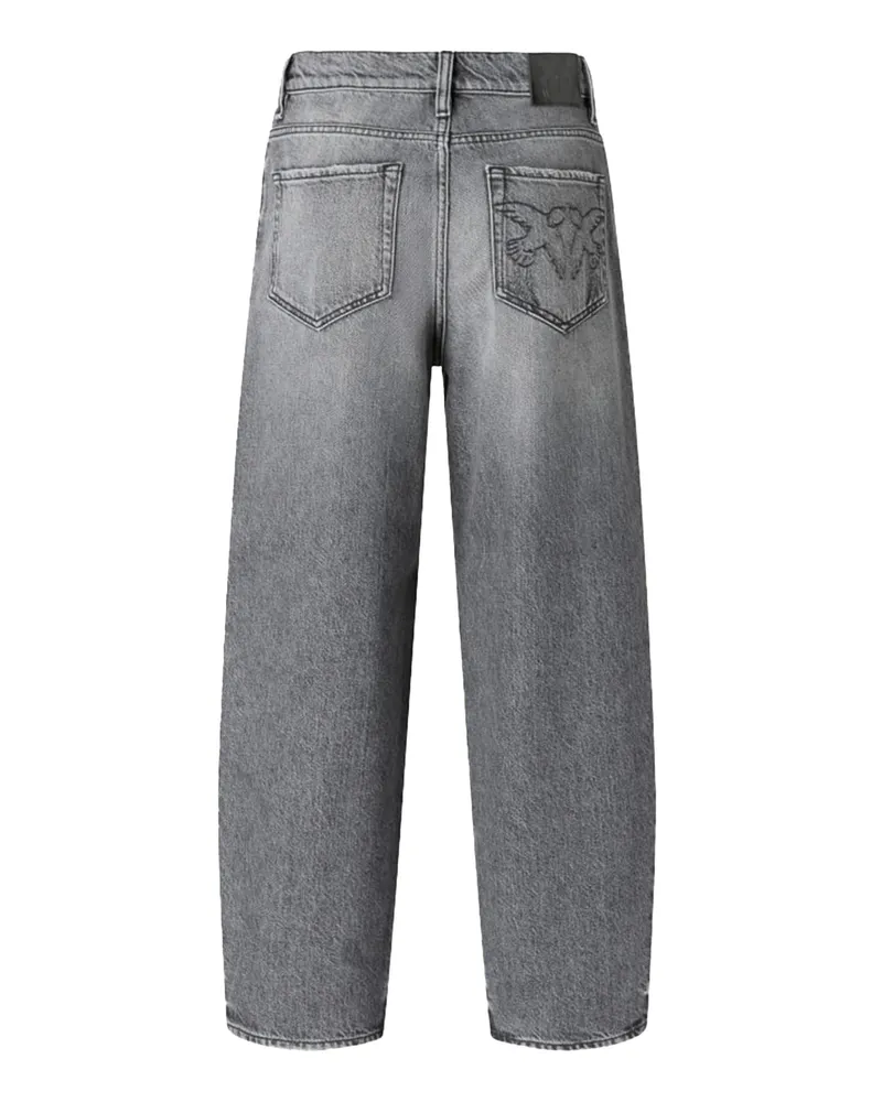 Pinko Women's Jeans Balloon-Fit Dark Grey Exterior: Cotton Gray