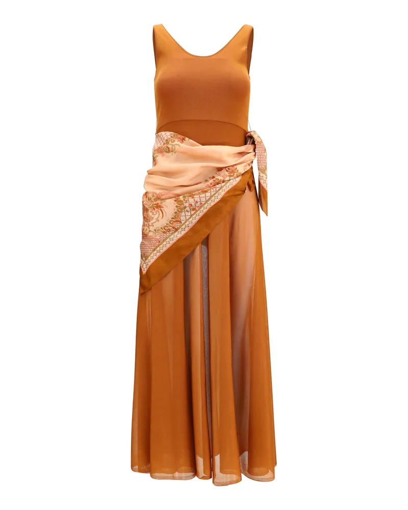 Zimmermann Women's Maxi Dress Aster Scarf Tan-Print Viscose Tan/print Tan