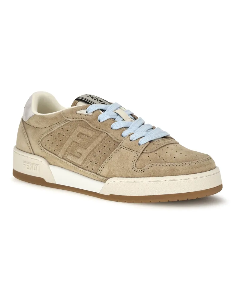 Fendi Women's Match Suede Sneakers Lightecru+whi Mar.sc Sole: Rubber; Outer Beige
