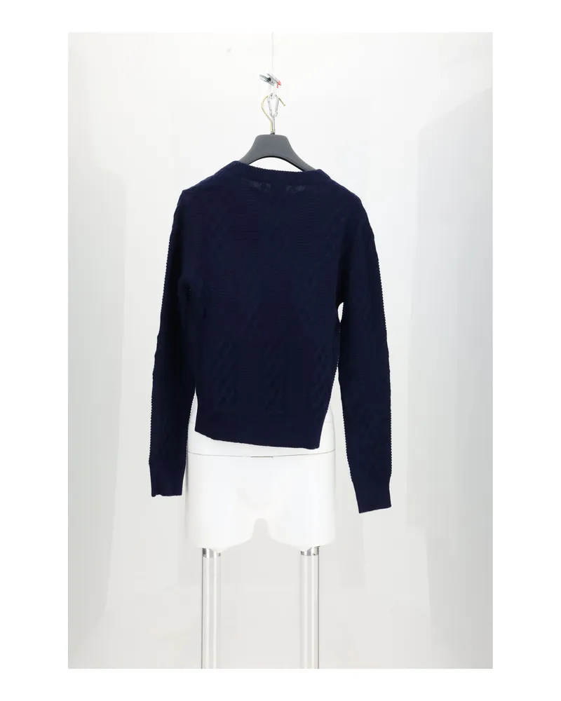 Dior Women's Cable Knit Sweater Blue Wool (ovis Aries Navy