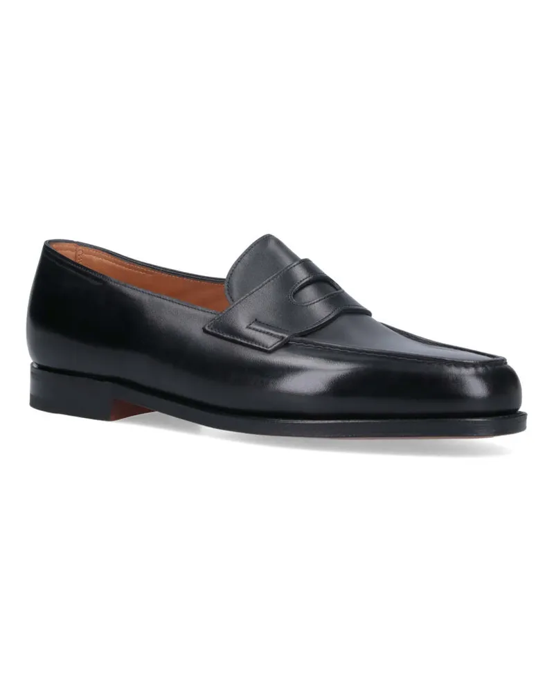 John Lobb Men's Flat Shoes Black Leather Black