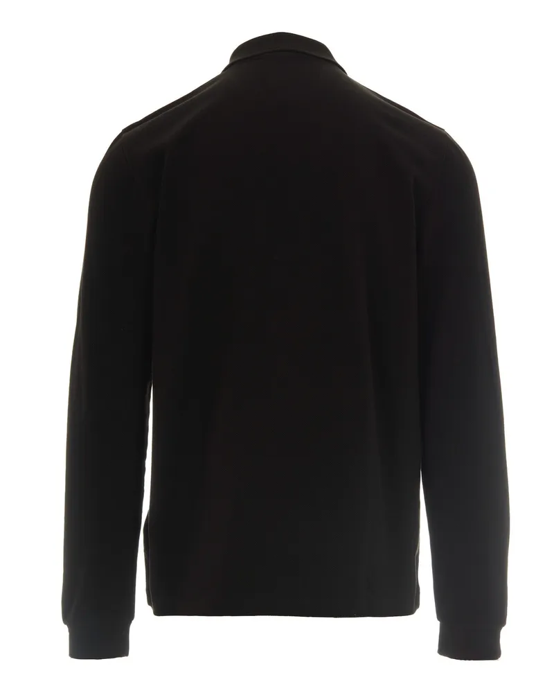 Lacoste Men's Polo Shirt Long Sleeve Black Cotton T-shirts And Polos Black