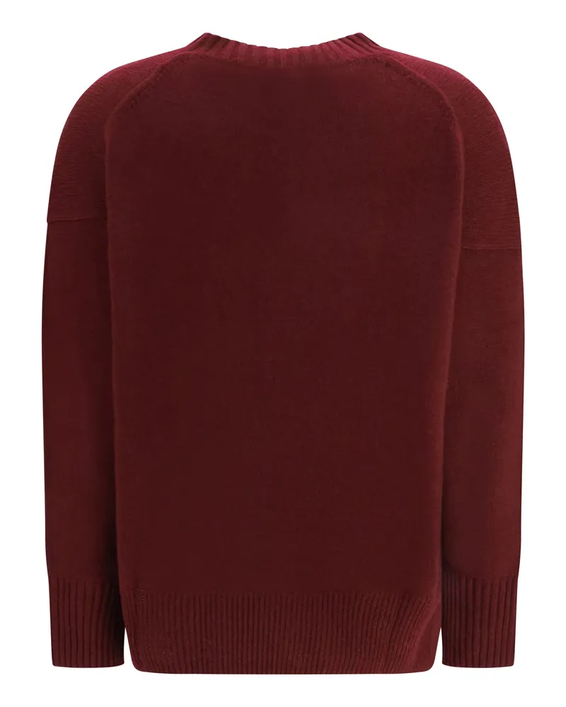 ALLUDE Women's Cashmere Crewneck Sweater 68 Kashmir-Capra Hircus Kashmir/capra Red