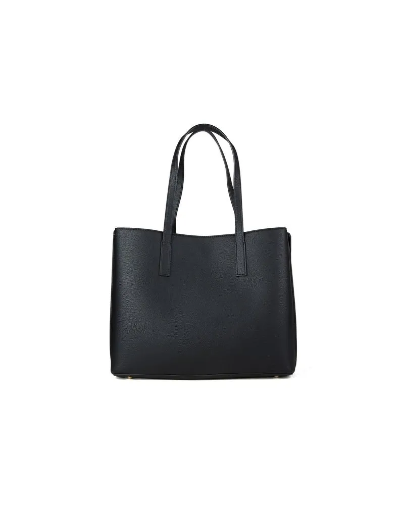 Guess Structured Polyurethane Tote Bag — Black Black