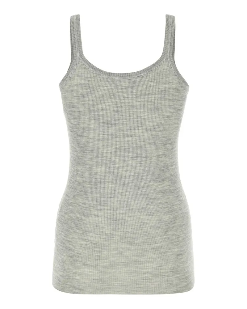 Bottega Veneta Grey Exterior: Wool T-Shirt T-shirts And Polos Gray