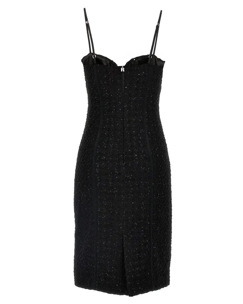 ROTATE Birger Christensen Sequin-Embellished Bouclé Dress — Black Black