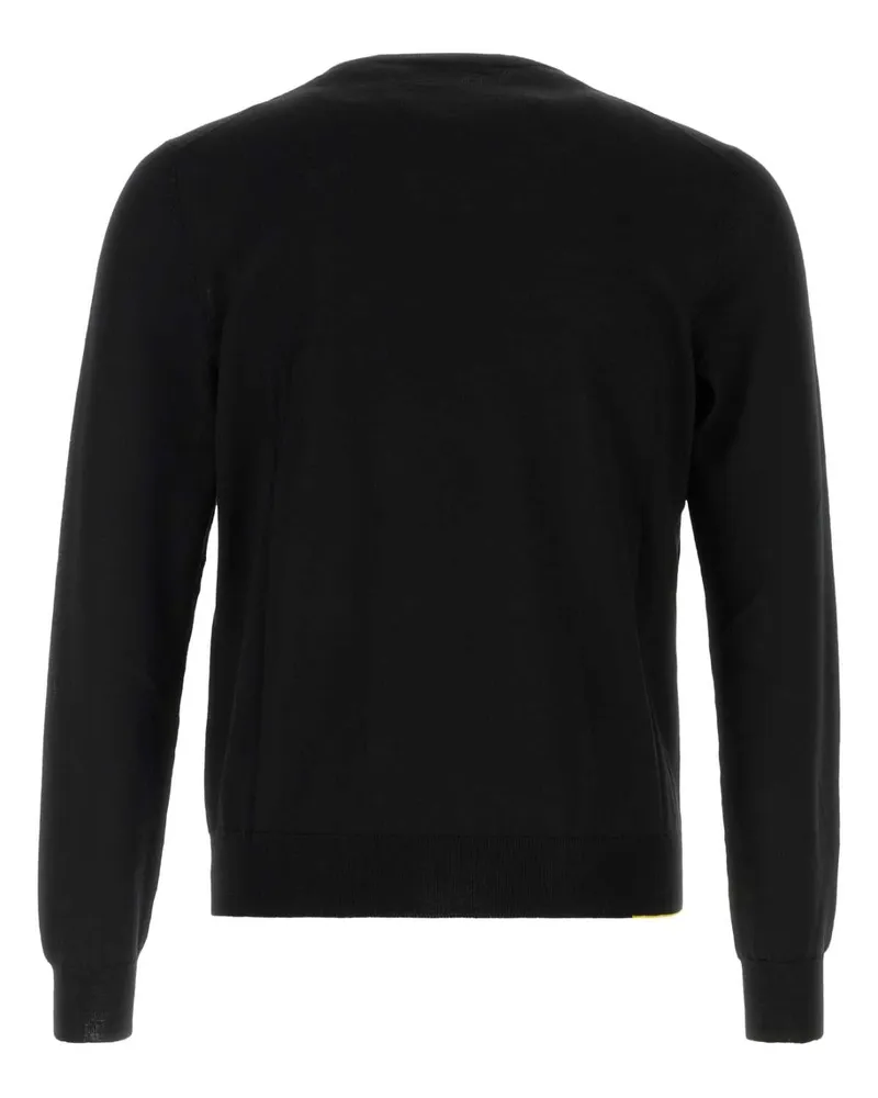 Fendi Men's Black Stretch Wool Sweater Nero Exterior: Elastane Maglieria Black