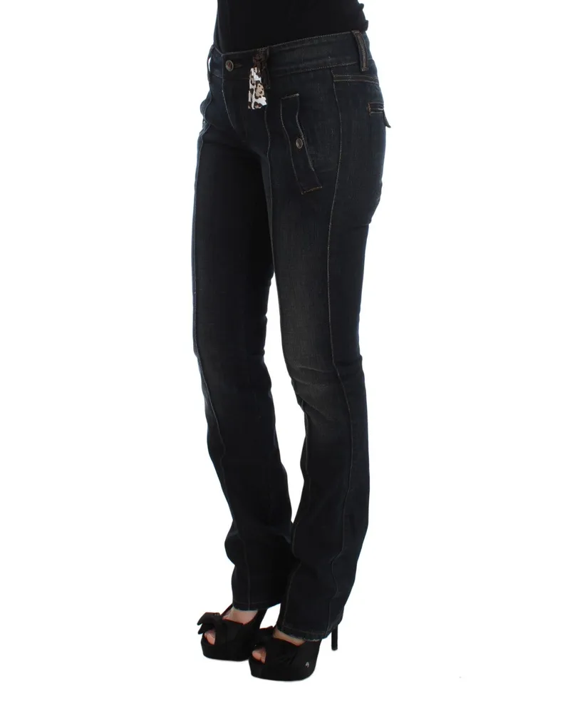 Ermanno Scervino Women Blue Wash Cotton Slim Fit Jeans Clothing Blue