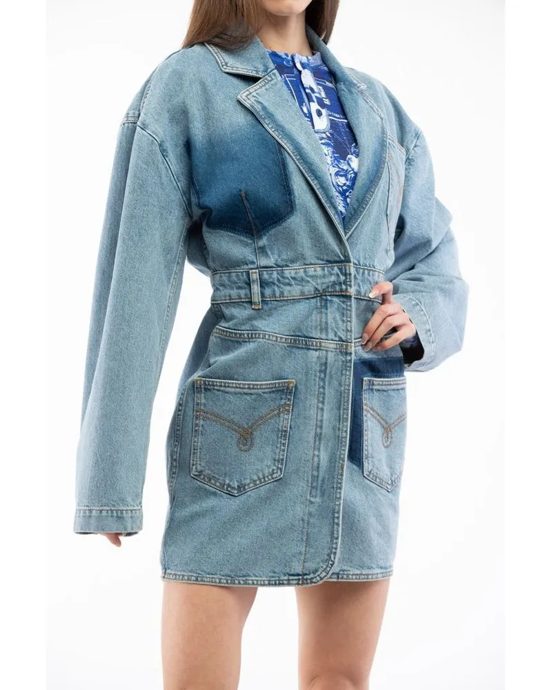 Moschino Women's Multicolor Cotton Denim Jacket Clothing Blue