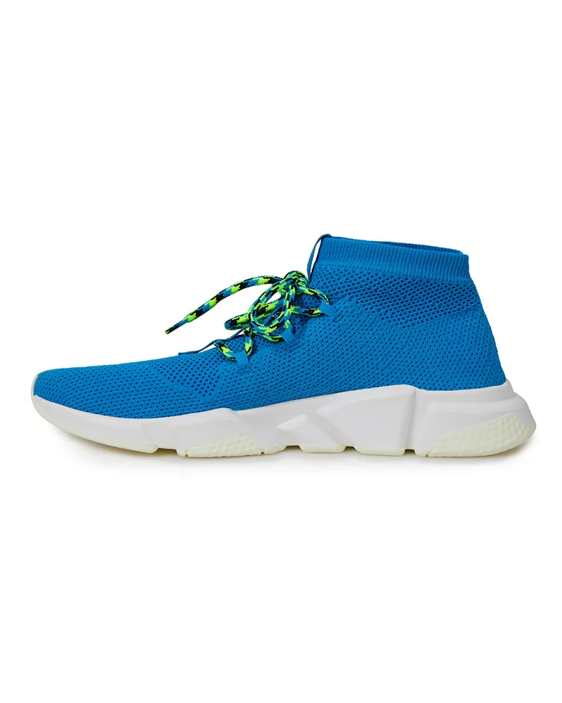 Balenciaga Men's Blue Cotton Athletic Sneakers Blue