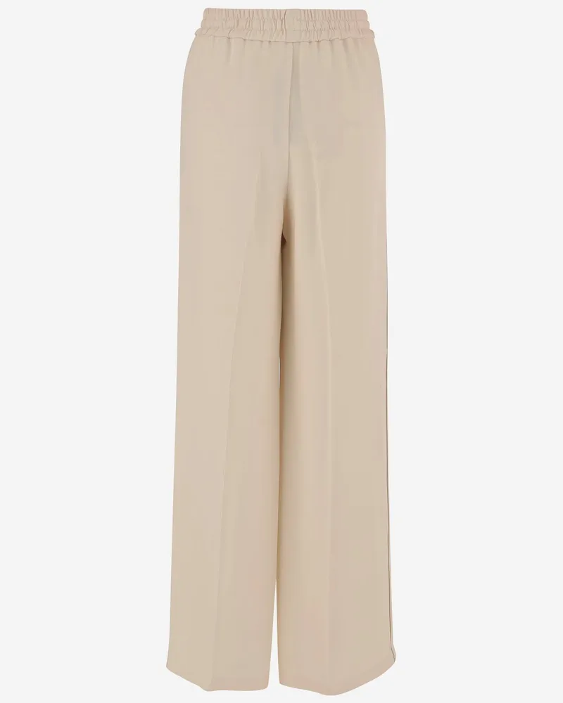 Valentino Garavani Silk Wide-Leg Trousers — Ivory Ivory
