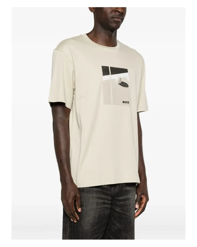 HUGO BOSS Graphic Print T-Shirt — Beige Beige
