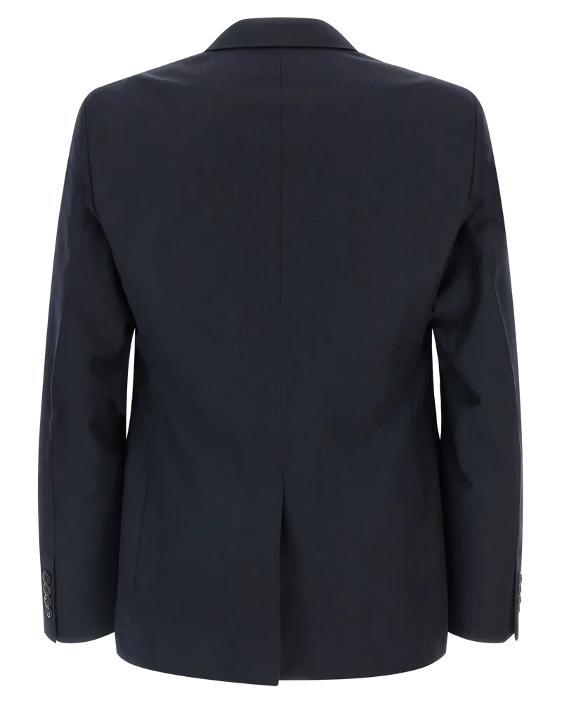 Prada Virgin Wool and Cashmere Pant Suit — Blue Blue